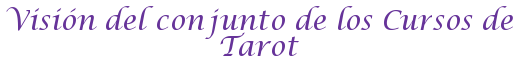 Visión del conjunto de los Cursos de Tarot